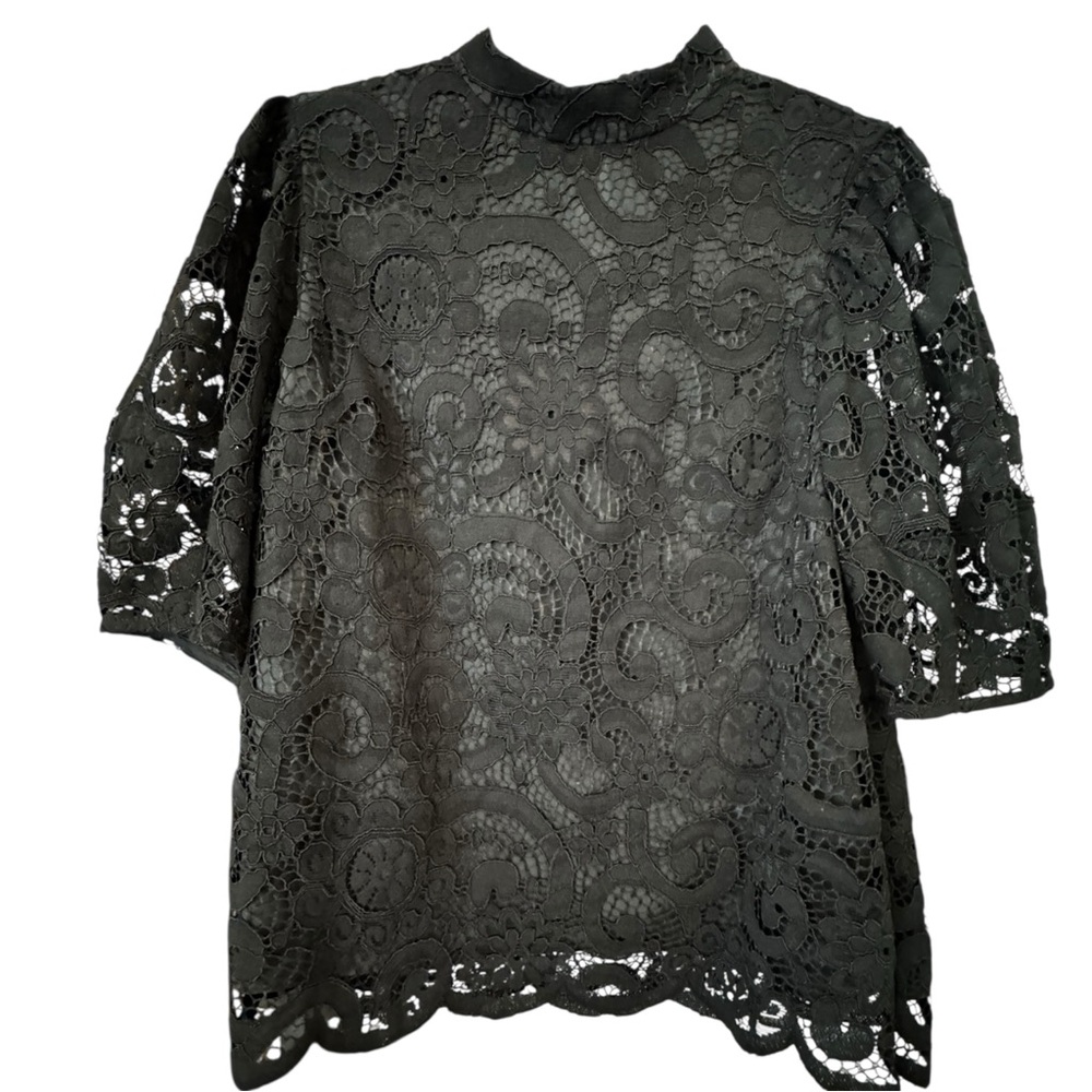 Nanette Lepore Black Lace Blouse